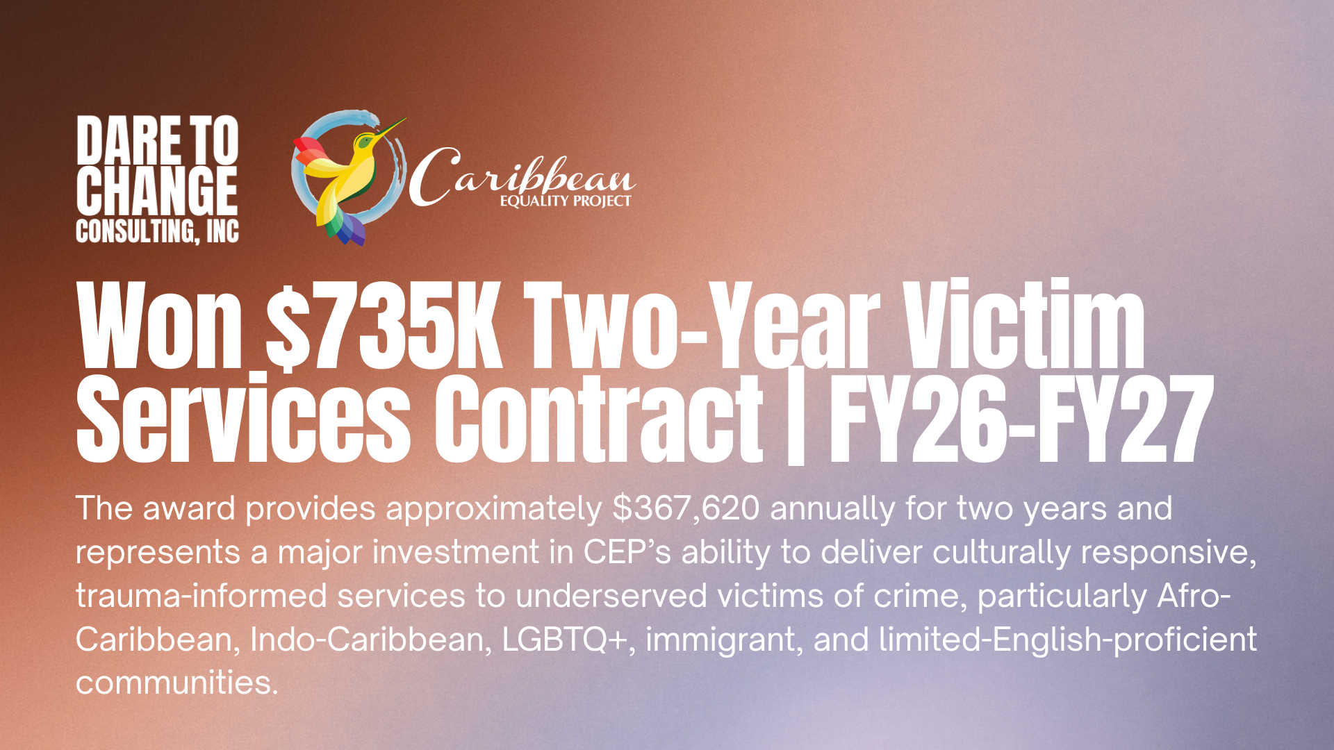 $735K Secured in Victim Services Funding for Afro/Indo LGBTQ+ Communities
