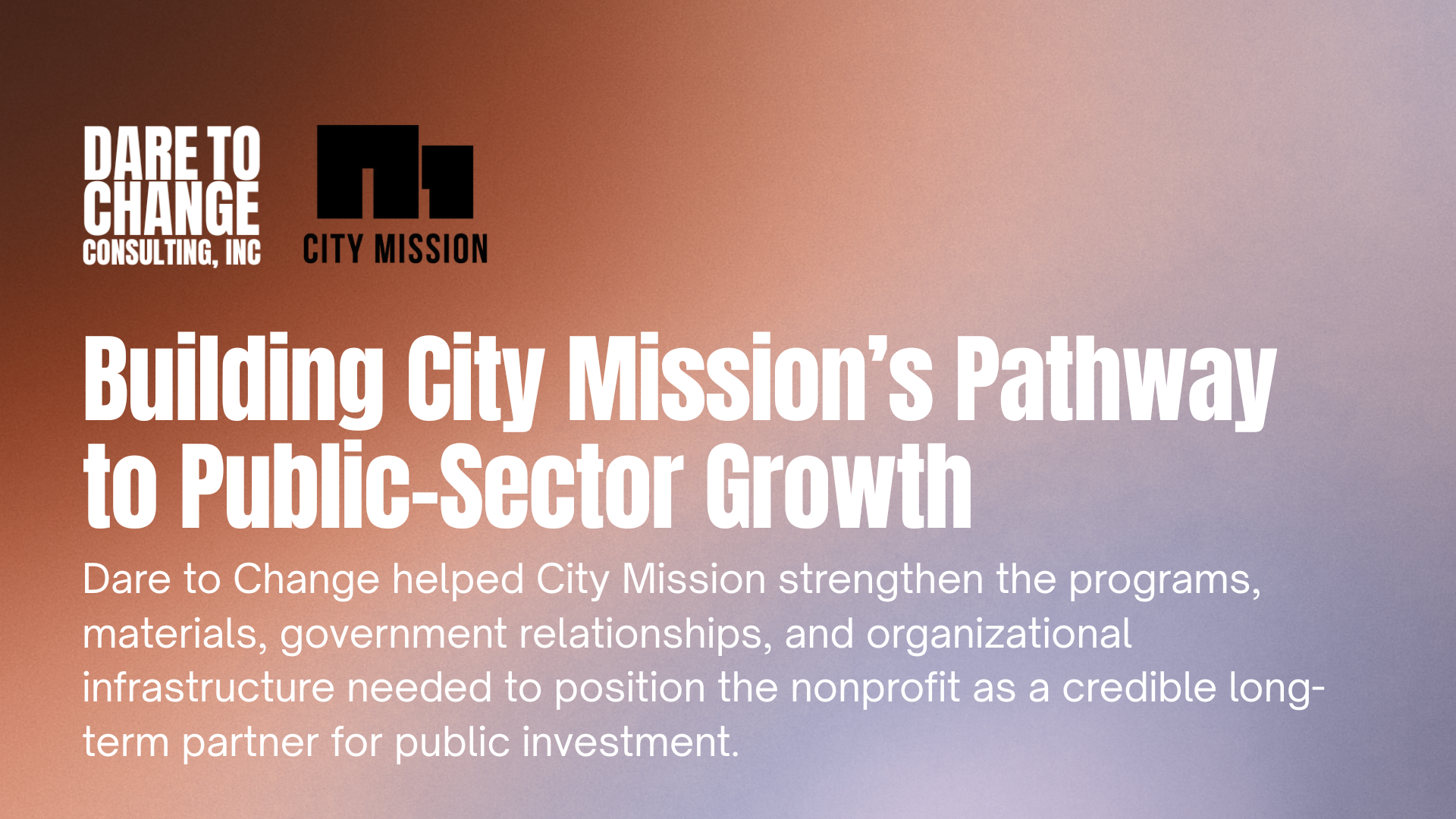 Building City Mission’s Pathway to Public-Sector Growth