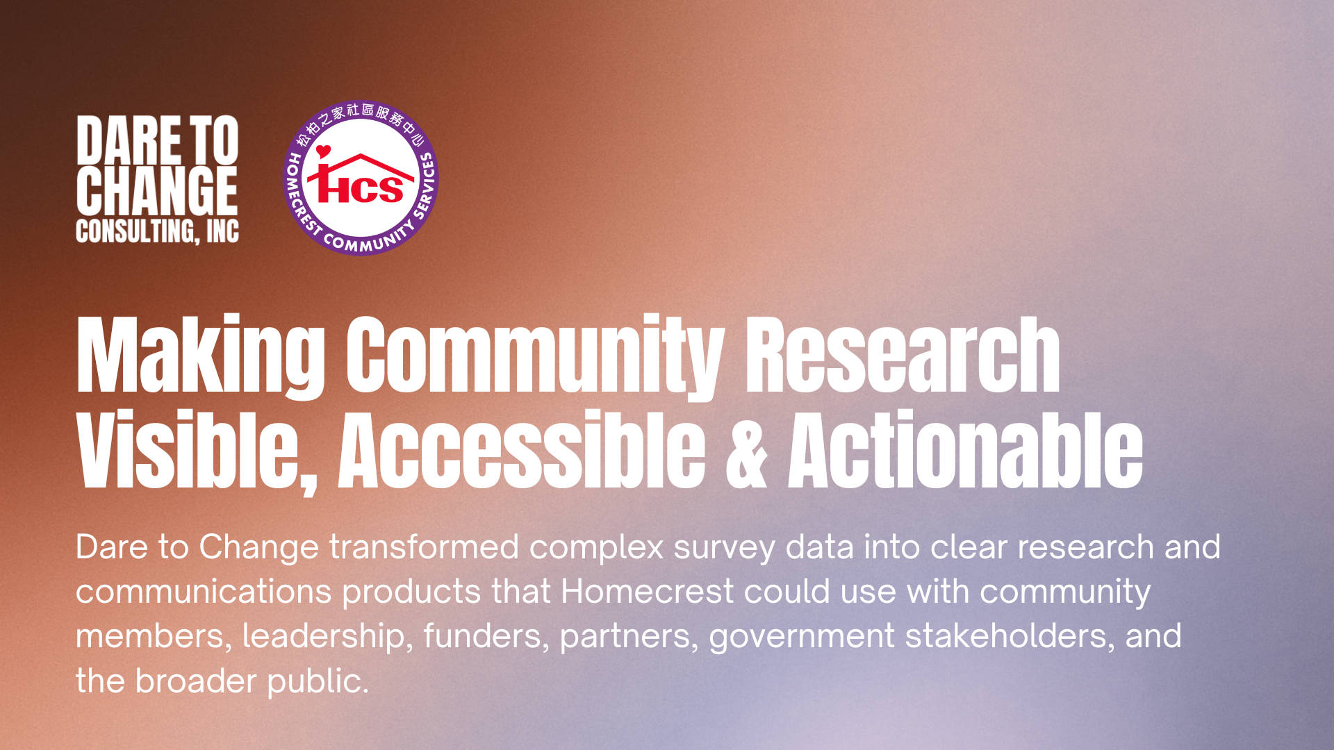 Translating Community Data into Policy, Program, and Organizational Priorities