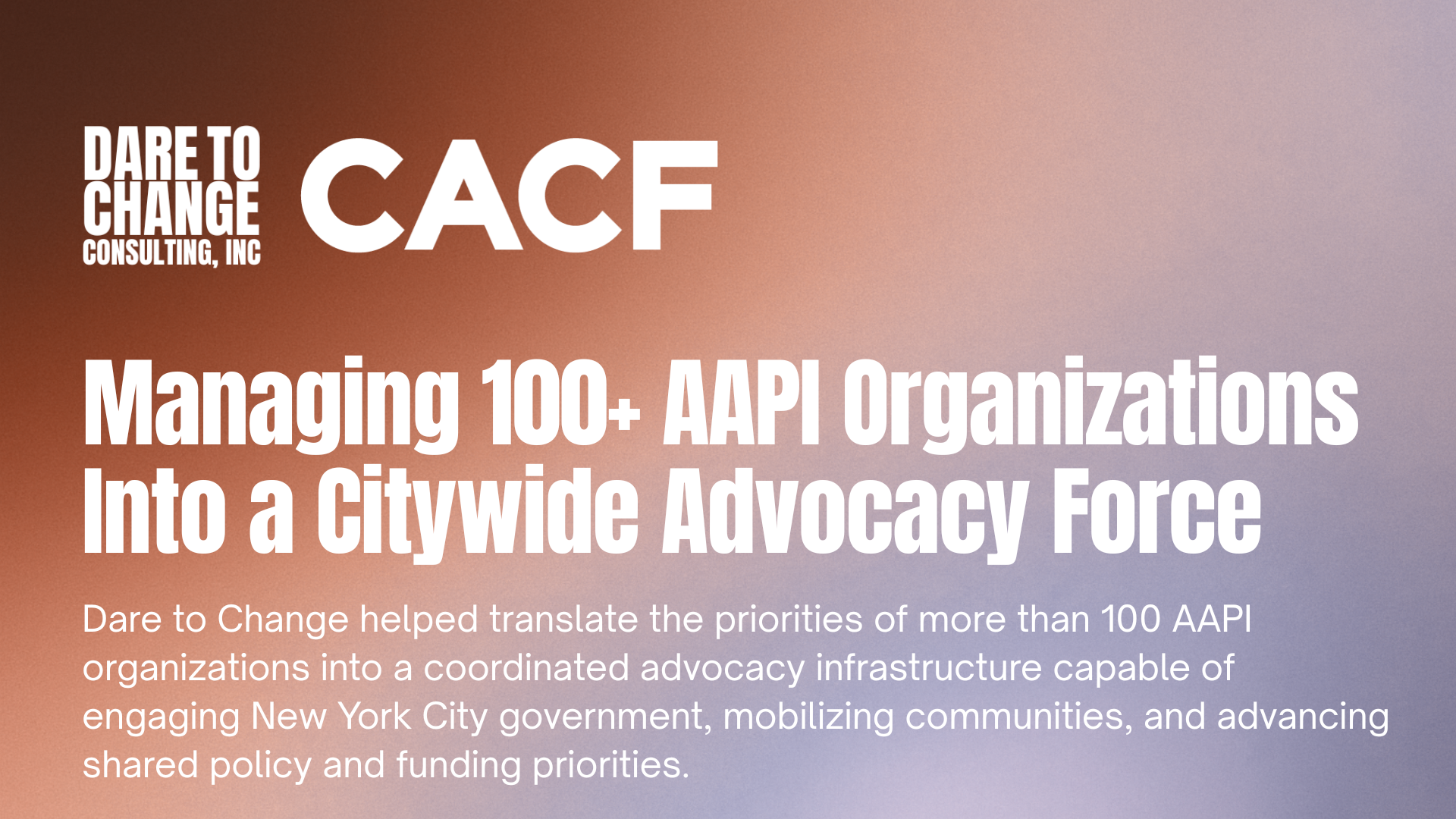 Managed 100+ AAPI Nonprofit Coalition