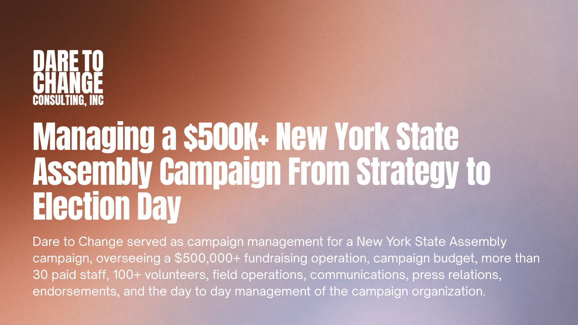 Managing a $500K+ New York State Assembly Campaign From Strategy to Election Day